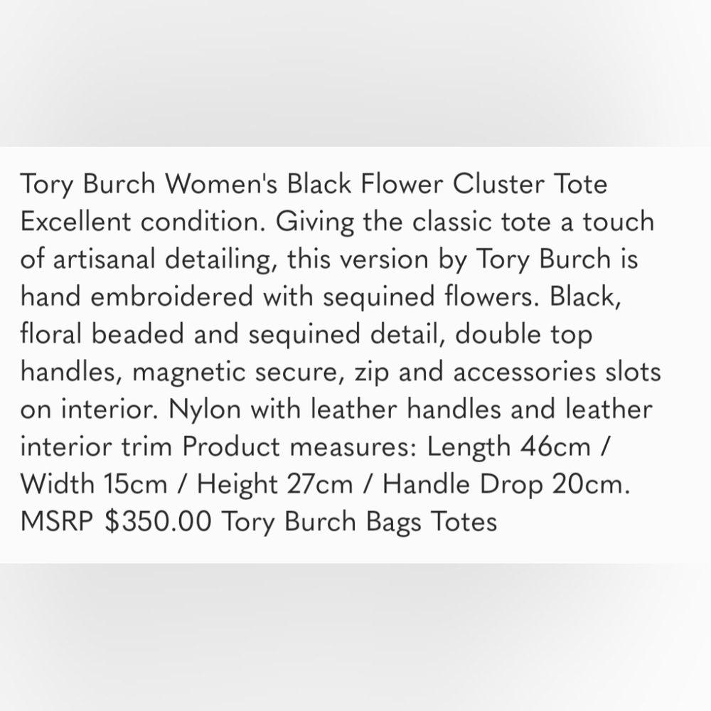 Tory Burch Flower Cluster Tote in Black - Picture 4 of 14
